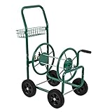 pro.tec] Metall Schlauchwagen für 3/4' Schlauch - bis zu 70m Schlauch - Schlauchtrommel Aufroller G