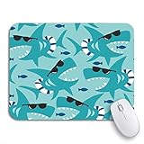 Gaming mouse pad blue cute shark pattern bunte cartoon fisch meer comic rutschfeste gummi backing computer mousepad für notebook