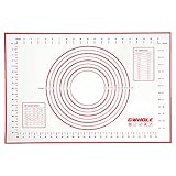 GWHOLE Silikonmatte Backmatte Silikon Teigmatte Wiederverwendbar Antihaft rutschfest mit Messung, 60 x 40