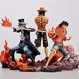 Anime-Figuren 3-teiliges Anime-Einteiler-Figuren-Set Affe D Luffy Ace Sabo Drei Brüder PVC-Kollektion Modellspielzeug Pupp