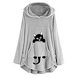 Uomitaff Damen Color Block Lace Triple Hoodies Streifen Pullover Langarm Tops Damen Hoodie Kleid Damen Hoodies Farbblock Sweatshirt Strickpullover V-Ausschnitt Einfarbige Tops Herbst M