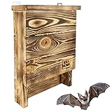 LEVIATAN CHIROPTERA Fledermauskasten aus Massiv-Holz - fertig montiert, Nistkästen, wetterfest, unbehandelt, Fledermaus-Haus & Nistkasten für Fledermäuse sowohl Sommer- & W