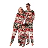 Weihnachtspullover Familie Set Weihnachten Familie Schlafanzug Outfit Nachtwäsche Herren Damen Kiner Lang Pyjamas Set mit Weihnachtsmotiv Fun-Nachtwäsche Christmas Hausanzug