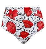 Balasami Damen-Bikini, Retro-Stil, hohe Taille, gerüscht, Vintage-Stil, Badeanzug, Kurze Tankinis, Red Flower, S