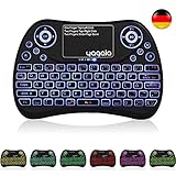 YAGALA Mini Tastatur Wireless mit Touchpad Mouse Combo, 2.4GHz QWERTZ Deutsch Tastaturlayout, Smart TV Tastatur Fernbedienung für Android TV Box, HTPC, IPTV, XBOX360, PC, PAD