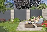 ALU Rhombuszaun Sichtschutz Zaun Gartenzaun Komplettset | 7 Zaunelemente 180x180cm anthrazit + 8 Pfosten anthrazit | zum Festschraub