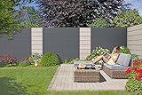 ALU Rhombuszaun Sichtschutz Zaun Gartenzaun Komplettset | 7 Zaunelemente 180x180cm anthrazit + 8 Pfosten anthrazit | zum Festschraub