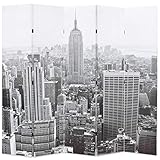 OUSEERaumteiler klappbar 200 x 170 cm New York bei Tag Schwarz-Weiß