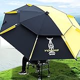 SAMUR Outdoor-Terrassenschirm, Tragbarer Angelschirm, Sonnenschirm UV-Schutz, Doppellagige Belüftung, mit Reg