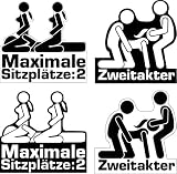 Aufkleber Sticker Maximale Sitzplätze Zweitakter 4 Stück JDM Tuning Autoaufkleber Fun Lustig Stickerbomb Sex Girls Moped Simson Motorroller S50 S51 Ostdeutsch Kult Trab