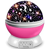 Moredig Nachtlicht Sternenhimmel Projektor, Baby Licht 360° Rotation LED Sternenlicht Lampe Sternhimmelprojektor mit 8 Farbige Lichter Projektion, Perfekte Geschenk für Babys &