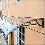 XQMY Tür Fensterüberdachung, Veranda Markise Shelter Überdachung Vordächer Polycarbonat-Platte Außentür Schattenabdeckung Aluminiumlegierung Halterung für Terrassenüberdachung Regen S