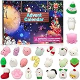 Christmas Countdown Adventskalender,24 Tage Countdown-Geschenke für Kinder,Squishy Spielzeug,Mochi Squishy Set,Weihnachten Countdown Spielzeug,Stressabbau und Anti Angst Spielzeug