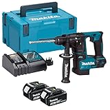 Makita Bohrhammer Brushless 2 Funktionen mit 2 Akkus 18 V 5 Ah dhr171rtj, W, 18 V, Schwarz/Blau, 3 kg