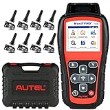 Autel MaxiTPMS TS508 [Verbessert von TS501, mit 8 Gummi 433MHz MX-Sensoren, Wert €240], 2021 Neueste RDKS Werkzeug, Programmieren des MX-Sensors, Aktivieren/Neulernen von Sensoren, TPMS-Licht R