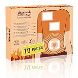 Supchamp Wärmepflaster 10 Stück - Selbstklebend Schmerzpflaster Wärmekissen für Rücken, Nacken, Schulter und Bauch - Wärmepads Schmerzlinderung 12 Stunden Angenehme Wärme 100% Natü