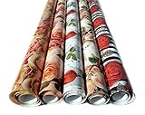 artwelten Geschenkpapier Rosen Design 5 Rollen zu je 2 mx70cm Geburtstagspapier im Romantik Stil Geschenkverpackung Rose Taufe Hochzeit Geburtstag