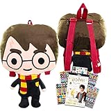 Harry Potter Rucksack für Mädchen, Jungen, Kinder, Kleinkinder, Teenager, Frauen ~ Premium 38,1 cm Harry Potter Plüsch-Rucksack mit Harry Potter Aufklebern (Harry Potter Schulbedarfsbundle)
