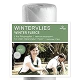 Prolifiqs Wintervlies für Pflanzen, 1,0 x 50m (Grammatur 17 g/m²) I Das Thermovlies für sicheres Pflanzen-Überwintern I Pflanzenschutz Winter – wetterfest, wärmeregulierend, atmungsak