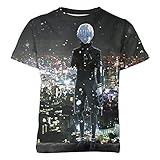 EDMKO Männer Kurzen Ärmeln Tokyo Ghoul T-Shirt Kurze Hülsen Herren Kurzarmshirt Kaneki Ken Kurzarm 3D Druck Damen Cosplay Kostüm Bluse,Schwarz,XXL