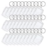 Foto-Schlüsselanhänger 30 Stück Blanko Foto Schlüsselanhänger doppelseitig blanko Einsatz Schlüsselanhänger Acryl klar Foto Schlüsselanhänger zum Basteln Geschenk für Familie Freunde F