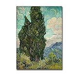 Van Gogh Cypress Leinwand Malerei Wandkunst Poster und Drucke, Rahmenlose Leinwandbilder für Wohnzimmer Dekoration A1 50x75