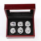 ANAN 6PS Super Bowl Ring-Set, NFL New England Patriots Replikat-Champion-Ring Kreativer Herren- Und Damenring Mit Display-Box, Fan-Kollektions-Souvenirs Und Geschenken,14#