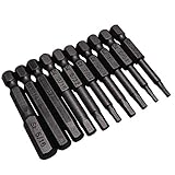 MAYANGLILIWENJUDIAN Professionelle Fräswerkzeuge Top-Qualität 10Pcs Sicherheit Tamper Proof magnetischer Schraubenzieher Bohrer Schraubendreher Bits Hex Torx Flachkopf 1/4' Handwerkzeuge 50