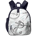 Kinderrucksack Kleinkind Jungen Mädchen Kindergartentasche Sketch Sea Anchor Compass Lenkung Backpack Schultasche Rucksack