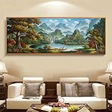 Yimze Diamant Malerei Erwachsene Groß Waldbäume DIY 5D Diamond Painting Bilder Vollbohrer Diamant Gemälde Malen Nach Zahlen Stickerei Leinwand Wall/Eingang/Büro Dekorationen 40x80