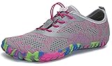 SAGUARO Barfußschuhe Damen Herren Zehenschuhe Traillaufschuhe Weich Bequem Barfussschuhe Fitnessschuhe Männer Frauen Trainingsschuhe für Joggen Laufen Wandern, Rouge Pink, 42