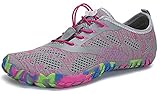 SAGUARO Barfußschuhe Damen Herren Zehenschuhe Traillaufschuhe Weich Bequem Barfussschuhe Fitnessschuhe Männer Frauen Trainingsschuhe für Joggen Laufen Wandern, Rouge Pink, 38