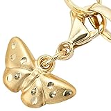 Jobo Damen Einhänger Charm Schmetterling aus 333 Gold Gelbgold matt G