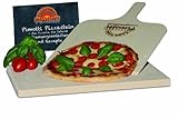 2cm Pimotti Pizzastein/Brotbackstein aus Schamott +Schaufel +Anleitung & Rezepte im S