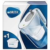BRITA Wasserfilter Style hellgrau inkl. 1 MAXTRA+ Filterkartusche – BRITA Filter in modernem Design zur Reduzierung von Kalk, Chlor & geschmacksstörenden S