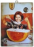 KUSTOM ART Bild im Vintage-Stil, berühmte Schauspieler 'Sofia Loren' in der Küche mit Mulden, Druck auf Holz, für Restaurant, Pizzeria Bar H