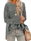 Stevemary Damen & Damen Mode Pullover Übergroße Rundhalsausschnitt Side Split Weiche Pullover Top