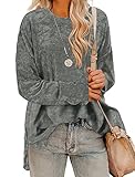 Stevemary Damen & Damen Mode Pullover Übergroße Rundhalsausschnitt Side Split Weiche Pullover Top