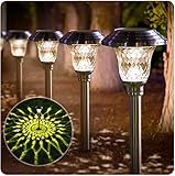 BEAU JARDIN 8 Solarleuchte Garten LED Außenleuchte Auto EIN/Aus Edelstahl Garten Solar Leuchten wasserdichte Strahler Leuchten für Terrasse Auffahrt Deck Hof Hochzeit LED Beleuchtung Dek