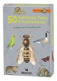 Moses 9778 Expedition Natur - 50 heimische Tiere in Stadt und Garten | Bestimmungskarten im Set | Mit spannenden Quizfrag