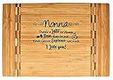 Nonna Gift - Graviertes Bambus mit Inlay Schneidebrett - Thanks a Latte for Always Bean There for me! Words Cannot Espresso How much I Love You - Muttertag Weihnachten Geburtstag Kaffee (12x8.25 SM)