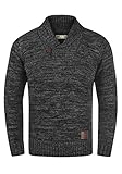 !Solid Phil Herren Winter Pullover Strickpullover Grobstrick Pullover mit Schalkragen In Melange-Optik, Größe:XL, Farbe:Black (9000)