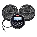 Wasserdicht Bluetooth Marine Stereo Lautsprecher 2 x 6.5 Inch Antenna -Empfänger mit MP3 Player am DAB+/AM/FM Radio und USB für Streaming Musik auf Booten Golf Carts ATV UTV und Spa Hot Tubs (DAB+)