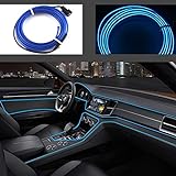 Kmruazre El Wires Car Kit 5m/16ft Kalte Innenausstattung Helles Auto Dekorative Atmosphäre Neonlicht Röhre Kreis Bis Zu 360 Grad Mit Zigarette (Blau)