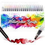 Amteker 24+1 Brush Pen Set, Malen, Aquarellstifte, Pinselstifte, Ostergeschenke Kinder, Manga Zeichnen Stifte, Kalligraphie Set, Lettering Handlettering Stifte Malset für Bullet Journal, Kalligrap