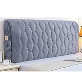 SWJ-swjssb Weiß Kopfteilabdeckung 180/150/200/220cm Bett Kopfteil Bezug Verdicken Gesteppt All-Inclusive Bettkopfteil Hussen Staubdicht Kopfteilabdeckung Samtstoff Bett Kopfteil Schonbezug