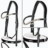 Heinick-Reitsport Trense anatomisch Motion Weiß Lack breites RH Zaumhaken ~ Vollblut ~ Auswahl (Champagner)