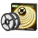 Lepro LED Strip Warmweiss, 10M(5M*2) LED Streifen 12V Selbstklebend, Band jeder mit 300 Stück 2835 LEDs 2300 Lumen, 3000K Warmweiß Dimmbar Leiste, Weiß DIY Lichtband für Innen Heim Küche Dek