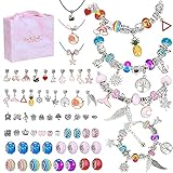 Charm Armband Kit, 65 pcs Armbänder Selber Machen Charm Armband Mädchen Set, Geschenke für Mädchen DIY Schmuck Basteln Geschenke Weihnachten Geschenk Geburtstagsgeschenk 5 6 7 8 9 10 11 12 13 J