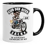 MoonWorks Kaffee-Tasse Club der Alten Säcke Geschenk-Tüte Club der Alten Säcke für Ältere Geburtstag Männer 60 schwarz U